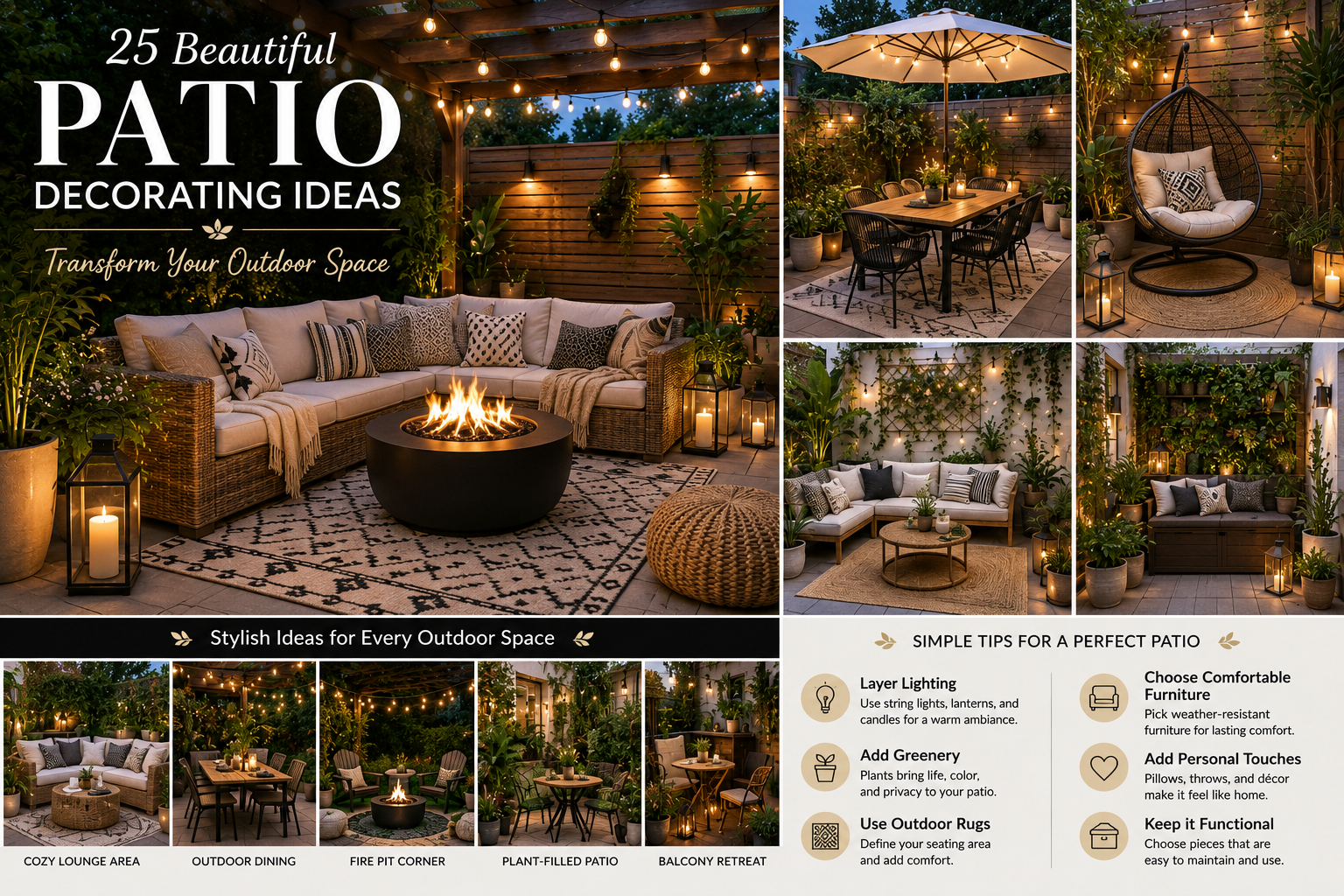 25 Beautiful Patio Decorating Ideas to Transform Your Outdoor Space
